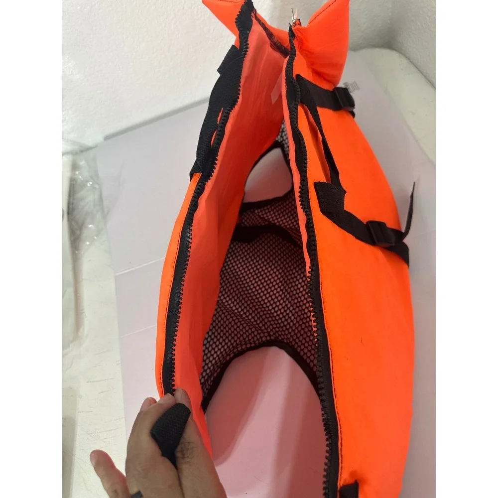 Fido Float Dog Life Jacket Neon Orange Large Pet Safety Vest PFD with Handles